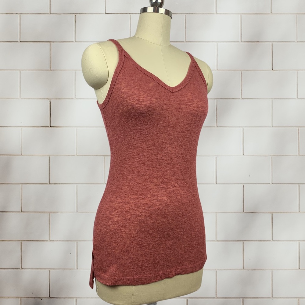 NWOT Michelle Terracotta Tank Semi-sheer M